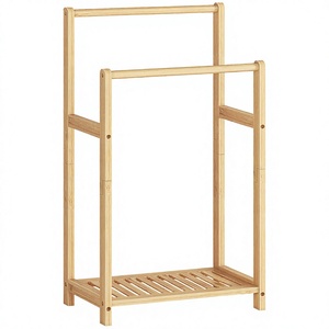 Bamboo <b>Shelf</b> Storage <b>Rack</b> Single Tier Floor Standing Adjustable Modern Household Kitchen Storage <b>Rack</b> - Product Image 3