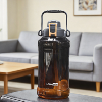 Bouteille d'eau réutilisable Longstar moderne à bouton-poussoir, 2 L, sans BPA, anti-fuite, avec couvercle, pour les sports de plein air