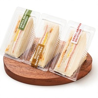 Boîte d'emballage pour sandwichs, plateau triangulaire transparent en PET, barquette jetable pour pâtisseries et sandwichs, boîte à gâteaux de qualité alimentaire