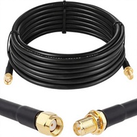 XRDS -RF Cable de Extensión de Antena WiFi Coaxial RG58 RP-SMA de Baja Pérdida de 15 pies para Router WiFi LAN, Adaptador de Tarjeta de Red Inalámbrica