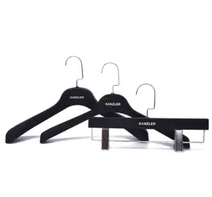 KINDOME High End Custom LOGO Anti Slip Plastic Coat Hangers for Fashion Store Display