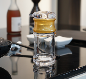 Logo personalizzato trasparente vuoto salsa di soia aceto bottiglia di olio acrilico tavolo condimento bottiglia di vetro con coperchio in plastica - Product Image 2