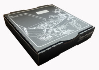 Boîte à pizza noire en carton ondulé blanc avec logo personnalisé, finition mate, prix de gros usine, pour sushis