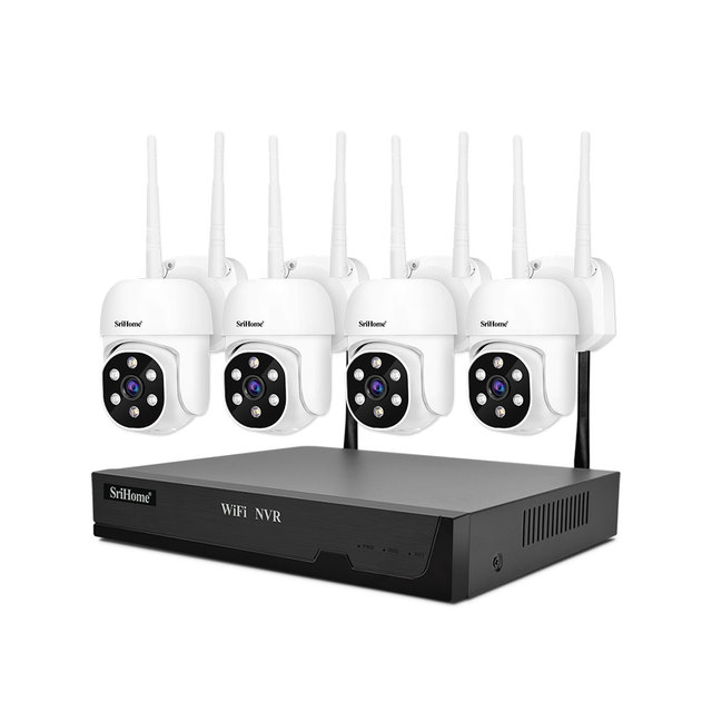 WiFi NVR with 1080P Cameras for Home Security Outdoor Full HD Camera Full Color Night Vision CCTV Wifi IP Camera NVS001+4*IPC030