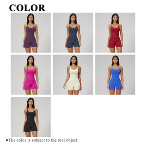 <span class=keywords><strong>Venka</strong></span> Hollow Cross - Prenda Moldeadora de Espalda con Diseño Elegante, Sin Mangas, de Una Pieza, Escote en U, Tirantes Ajustables, Color Melocotón, Ajuste Ceñido en la Cadera, para Yoga - Product Image 3