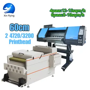 XinFlying 공장 가격 듀얼 헤드 12sqm/h 24 인치 A2 60cm dtf 프린터 기계/dtf 프린터 60cm 쉐이크 파우더
