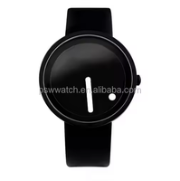 Reloj de pulsera de diseño creativo minimalista de alta calidad elegante punto y línea simple con reloj de forma de cuarzo para hombres y mujeres