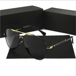 8755 Factory direct sales new double bridge men's metal polarized pilot sunglasses