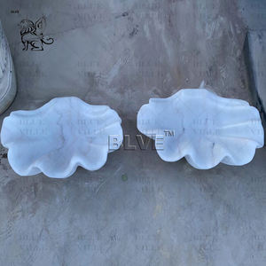 อ่างล้างหน้าหินธรรมชาติแกะสลักด้วยมือ BLVE สำหรับห้องน้ำ อ่างล้างหน้าหินอ่อนสีขาว สำหรับพิธีบัพติศมา มีสินค้าในสต็อก - Product Image 5