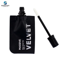 Conteneurs de cosmétiques en papier d'aluminium, sac d'emballage de brosse de rouge à lèvres brillant pochettes de baume à lèvres en plastique transparent pour fenêtre