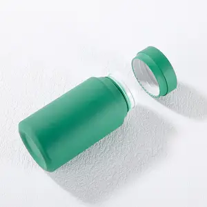 CUSTOM Empty Wide Mouth 80-200ml Green Plastic PET Pharmaceutical Pill Capsule Container Medicine Vitamin Supplements Bottles