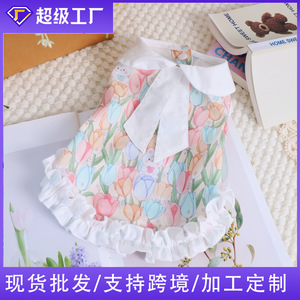 Robe pour animaux de compagnie imprimée style coréen, mignonne, fine et respirante, nouvelle collection printemps-été pour chiens, robe pour animaux de compagnie - Product Image 3