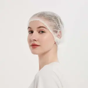 Çin fabrika promosyon tek kullanımlık bone beyaz saç net tıbbi yuvarlak kapak yüksek kalite rahat fiyat ile