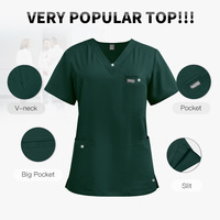 42192 OEM Unisex Celana Scrub Medis Bahan Tebal 166gsm Nyaman Berbahan Woven dengan Kantong, Model Kaki Lebar
