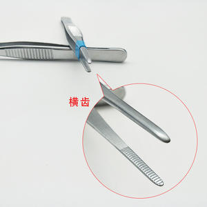 Pinzas de acero inoxidable Golden Bell con cabeza recta y 1x2 dientes para uso en laboratorio y manualidades - Product Image 4