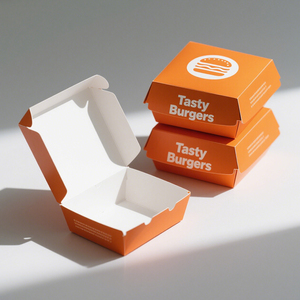 Tùy chỉnh in cấp thực phẩm Takeaway khoai tây chiên khoai tây chiên gà rán Hot Dog Burger Hamburger Bao bì hộp giấy - Product Image 1