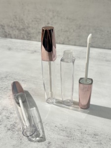 Tubes de gloss à lèvres en plastique vides 18 ml PETG transparent avec capuchon rose électroplaqué à vis, emballage cosmétique pour maquillage - Product Image 5