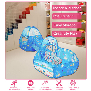 Tente de jeu pour enfants avec <span class=keywords><strong>piscine</strong></span> à balles <span class=keywords><strong>tunnel</strong></span> pour tout-petits jouets d'intérieur extérieurs 3 en 1 maison de jeu pop-up pour enfants - Product Image 5