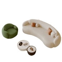 GEDO Canapé sectionnel simple et moderne en tissu crème pour réception et petit appartement Mobilier de salon