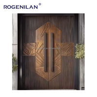 Rogenilan Nouvelles Portes Blindées en Aluminium Haut de Gamme pour Entrée Principale de Villa, avec Design Gravé 3D Personnalisé et Serrure Intelligente