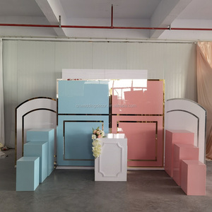 LISCIO styling MATRIMONIO ispirazione acrilico sfondo <span class=keywords><strong>rosa</strong></span> forma Ad Arco decorazione sfondo - Product Image 3