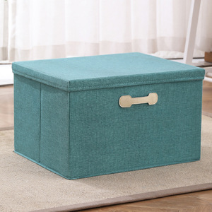 Clothing Organizer <b>Storage</b> <b>Box</b> Rectangle Foldable Morandi Color Cotton Linen Living Room Toy Snack <b>Storage</b> - Product Image 2