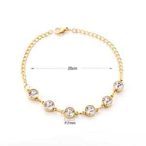 Bracelet chaîne avec pendentif en zircon blanc pour femmes et filles, prix de gros, idéal comme cadeau d'été - Product Image 2