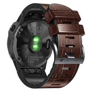 Correas de Reloj Quickfit de 26 mm para <span class=keywords><strong>Garmin</strong></span> <span class=keywords><strong>Fenix</strong></span> 7 7X 6 <span class=keywords><strong>6X</strong></span> <span class=keywords><strong>Pro</strong></span> 5X 5 Plus 3HR 935 945, <span class=keywords><strong>Correa</strong></span> de <span class=keywords><strong>Cuero</strong></span> Genuino, Pulsera de Silicona - Product Image 5