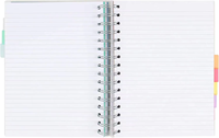 Cahier spirale 10 sujets avec intercalaires à onglets, pages lignées collège, couverture en PP pour prise de notes étudiantes, journalisation et usage quotidien