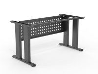 Cadre de bureau en métal à double pied avec panneau de connexion perforé, base robuste pour poste de travail de bureau