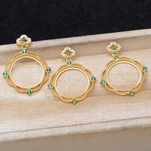 Mabei Jewelry DIY Accessoires en Argent S925, Style Palais Rétro, Support de Pendentif pour Boucles d'Oreilles, Ensemble d'Accessoires pour Bracelet à Perles 16.5-16.7mm 6119 - Product Image 1