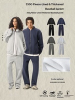 Vêtements pour hommes |   Blouson de baseball style Old Money transfrontalier, coupe ample, en polaire 350G, style américain, zippé, automne