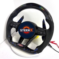 Volant en fibre de carbone forgée avec éclairage LED pour Audi A1 A3 A4 A5 A6 A7 R8 RS3 RS5 Q5 Q7 S3 S4 S5 TT B8 B9 - Prise en charge de toute personnalisation