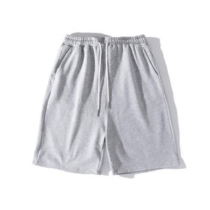 Shorts de basket-ball pour hommes en coton 100% uni teint en fil, respirant, à taille élastique, style streetwear, personnalisé - Product Image 3