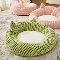 Lit pour chat en velours en forme de grenouille, lit douillet et chaud pour petits chiens et chatons