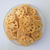 Chips de racine de lotus croustillantes frites sous vide, collations végétales naturelles et saines, tranches de racine de lotus croustillantes