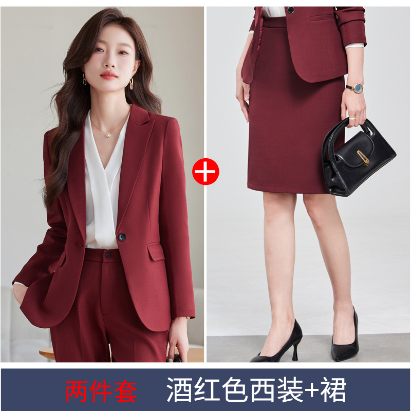 Burgundy suit skirt