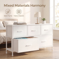 Organiseurs de placard et armoire de rangement pour vêtements SONGMICS HOME, commode en tissu, commode à 5 tiroirs
