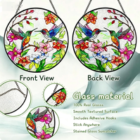 Attrape-soleil en vitrail suspendu pour fenêtre, attrape-soleil colibri de 10 pouces pour intérieur, décoration artistique de fenêtre en verre
