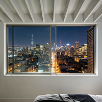 Ventanas Corredizas de Gran Apertura con Vista Nocturna, Perfil de Aleación de Aluminio Extremadamente Delgado, Vidrio Low-E de Alta Calidad, Ventana Insonorizada para Casa