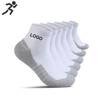 Chaussettes de course à compression en coton pour hommes et femmes Chaussettes de cheville rembourrées athlétiques