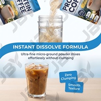 Poudre de café protéiné à la vanille en marque blanche OEM, 20g de protéines, riche en protéines, faible en glucides, énergie et concentration, café instantané sans sucre ajouté