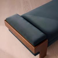 Chaise longue de style rétro moderne du milieu du siècle, écologique, confortable, en bois massif, avec revêtement en velours vert foncé, pour chambre à coucher