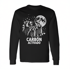 Camiseta de manga larga con diseño de parodia de tres mapaches que ronquen al luna - Product Image 2