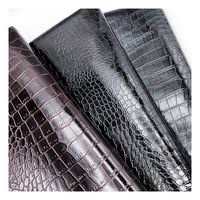 Cuir synthétique texturé crocodile en PVC gaufré, couleurs vives, pour chaussures, sacs, meubles, matériaux d'artisanat