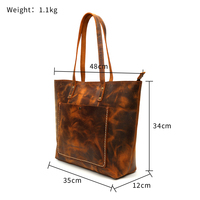 2024 vente en gros Vintage peau de vache dame luxe Crazy Horse en cuir sac fourre-tout sacs à main en cuir véritable sac à bandoulière pour les femmes