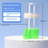 Bouteille d'eau pour animaux de compagnie de 490 ml, hauteur 15 cm, diamètre 7,3 cm, bleu et blanc, à fixer sur la cage, distributeur d'eau pour oiseaux et petits animaux