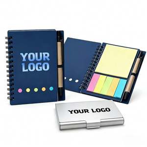 Wholesale Kraft Cover Custom Logo Mini Notebook with Memo <b>Sticky</b> Promo Business Gift <b>Notepad</b> with Pen - Product Image 1