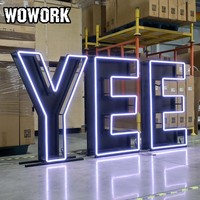 2026 WOWORK Fournitures d'anniversaire : Ballons lettres et chiffres gonflables en néon pliables pour la décoration de fonds d'événements et de fêtes