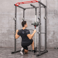 DINUO Cage de musculation multifonction en métal pour entraînement à domicile et powerlifting, avec fonction Lat Pulldown, capacité max. 300 kg